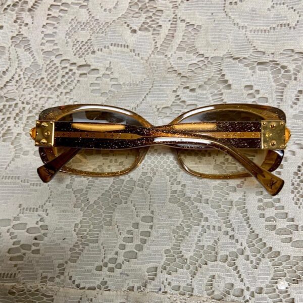 Louis Vuitton, France Amber Gold Sunglasses With Original Case