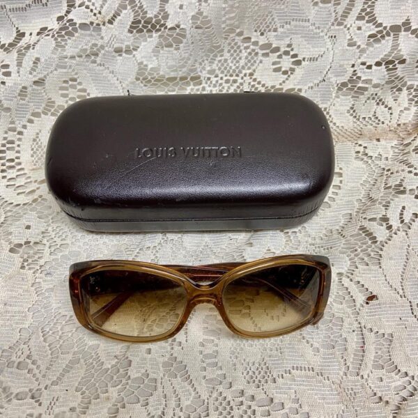 Louis Vuitton, France Amber Gold Sunglasses With Original Case