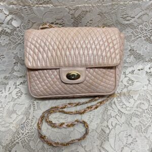 Bally Pink Quilted Leather Crossbody 7in x 6in x 2.5in