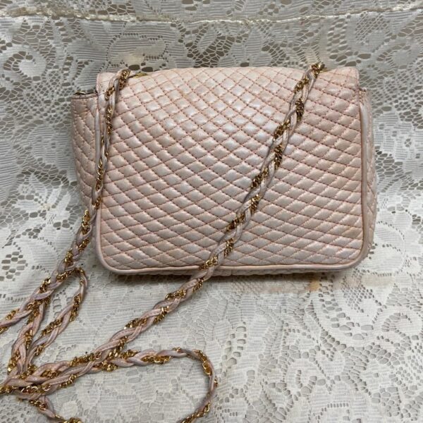 Bally Pink Quilted Leather Crossbody 7in x 6in x 2.5in