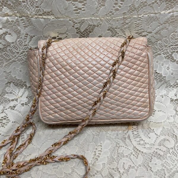 Bally Pink Quilted Leather Crossbody 7in x 6in x 2.5in