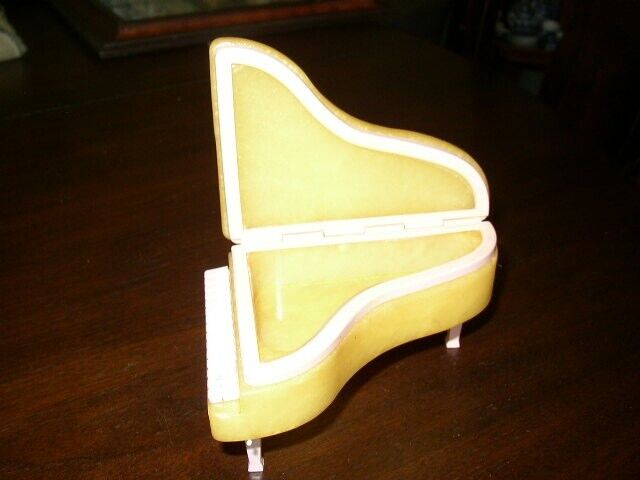 Rare, Alabaster Grand Piano Jewelry Casket-Trinket Box