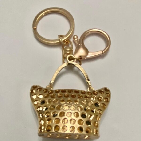 Stunning, 2- Way, Black Enamel Rhinestone Handbag Charm, Key Chain