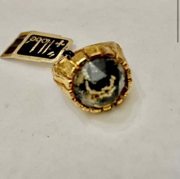 Vintage, Rare, Hobe Old Cut Faux Diamond Gold 8-8.5 Ring