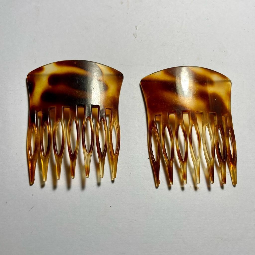 Vintage, Lot of 6 Celluloid Tortoiseshell Backcombs or Haircombs