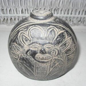 Antique, Southwestern, Native Chief Figural Medicinal Pottery Jug