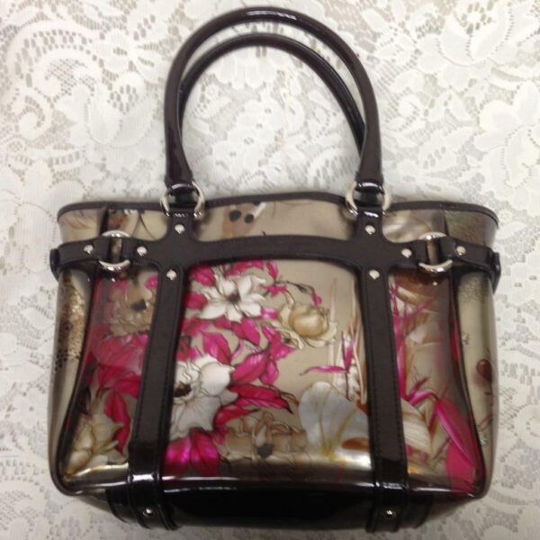 Ferragamo, Beautiful Floral Tote- Handbag 9inx7inx3.5in