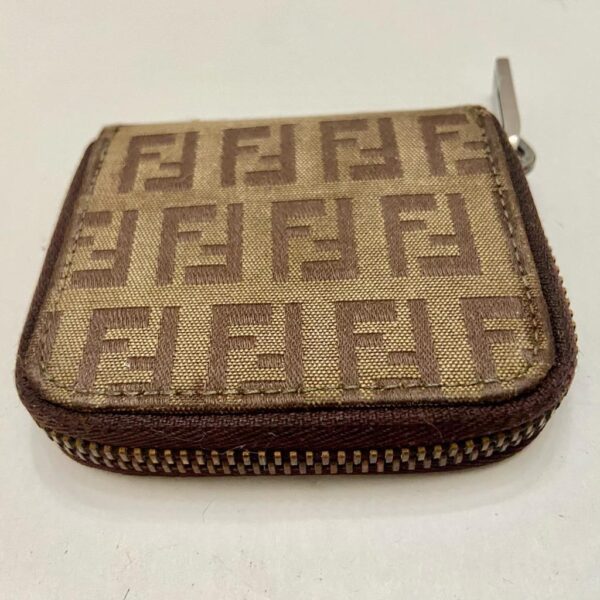 Authentic Fendi Brown Zucca Mono Zippy Coin Purse-Key Case 3.5in x 3in