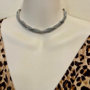 Vintage, 1940s Kramer Rhinestone Choker Necklace 13in