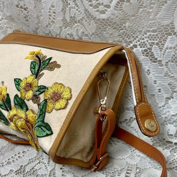 Vintage, Fendi, Rare, Beige Canvas Carry-on Pouch- Crossbody 9in x 6in x 2.5in.