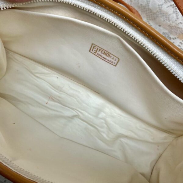 Vintage, Fendi, Rare, Beige Canvas Carry-on Pouch- Crossbody 9in x 6in x 2.5in.