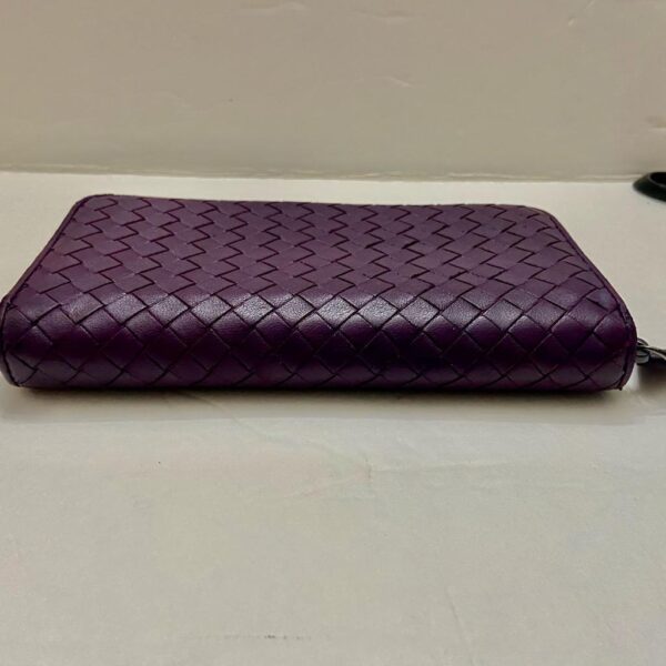 Authentic Bottega Veneta Purple. Leather Zippy Long Wallet 7.5in x 4.5in