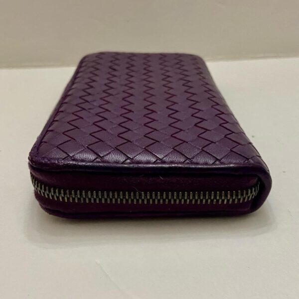 Authentic Bottega Veneta Purple. Leather Zippy Long Wallet 7.5in x 4.5in