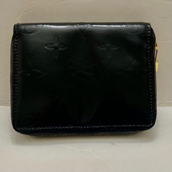 Authentic Louis Vuitton Black Vernis Leather Mono Zippy Coin Wallet 4.5in x 4in