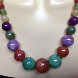 Colorful, Chunky Multi Color Lucite Beads, 22in Beaded Necklace