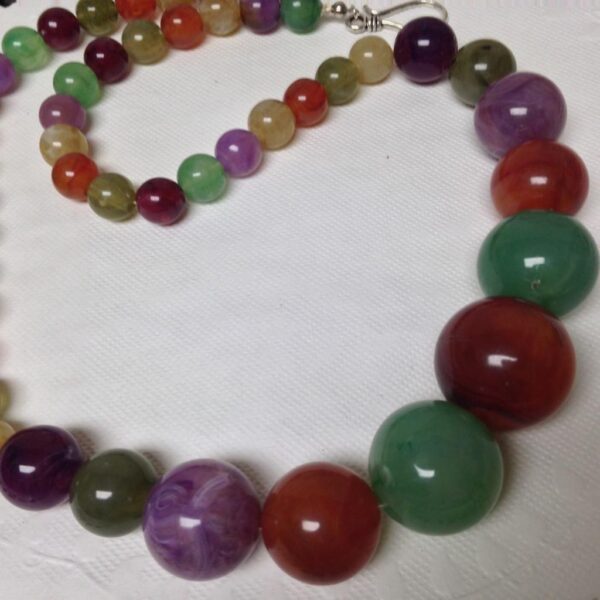 Colorful, Chunky Multi Color Lucite Beads, 22in Beaded Necklace