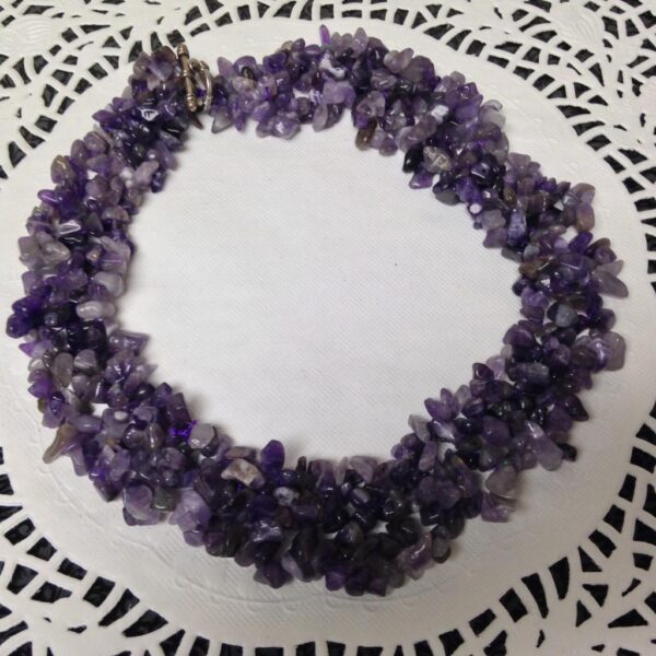 Elegant, Amethyst Chips 18in Beaded Necklace