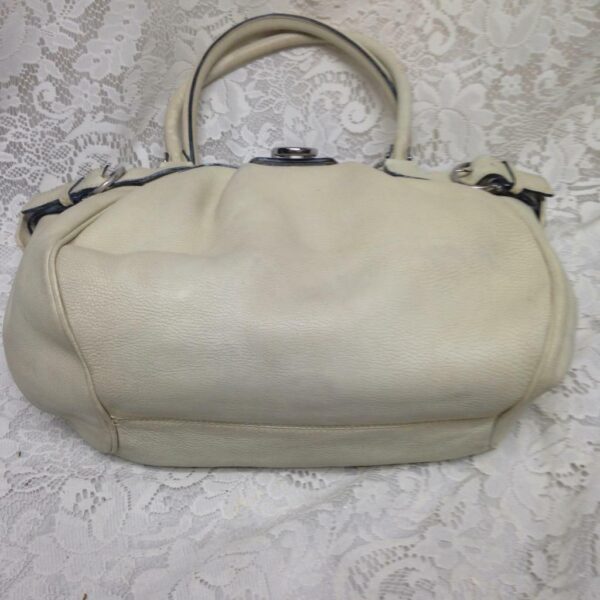 Ferragamo Beige Leather Handbag 10in x 10in x 6in