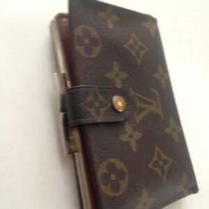 Louis Vuitton Brown Mono Compact Kisslock Bifold Wallet 5.5inx4in