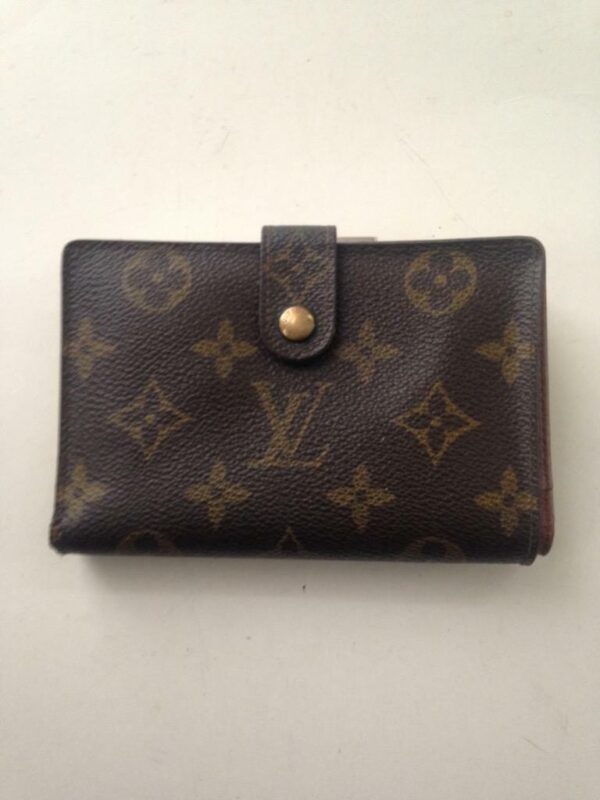 Louis Vuitton Brown Mono Compact Kisslock Bifold Wallet 5.5inx4in