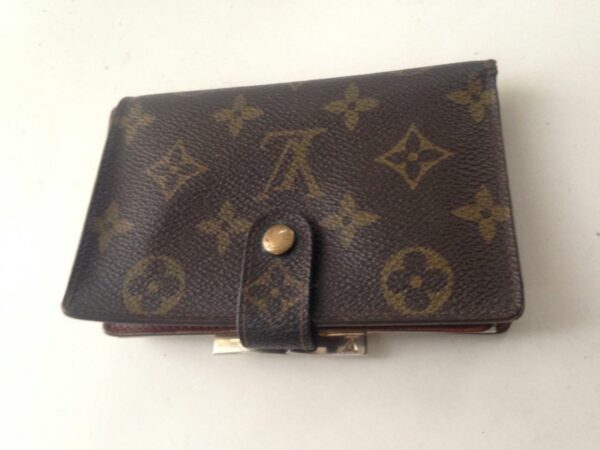 Louis Vuitton Brown Mono Compact Kisslock Bifold Wallet 5.5inx4in