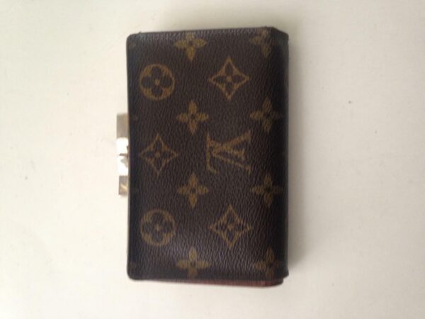 Louis Vuitton Brown Mono Compact Kisslock Bifold Wallet 5.5inx4in