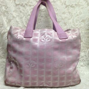 Chanel Travel Line Nylon Pink MM Tote 10in H x 13in L x 6in W