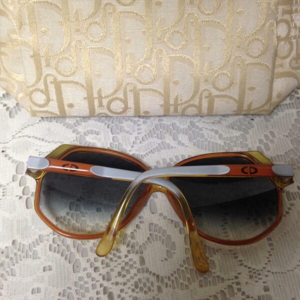 Christian DIor, Germany, Sunglasses with Gold and White Jacquard Case