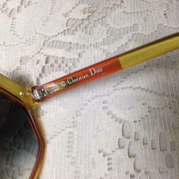 Christian DIor, Germany, Sunglasses with Gold and White Jacquard Case