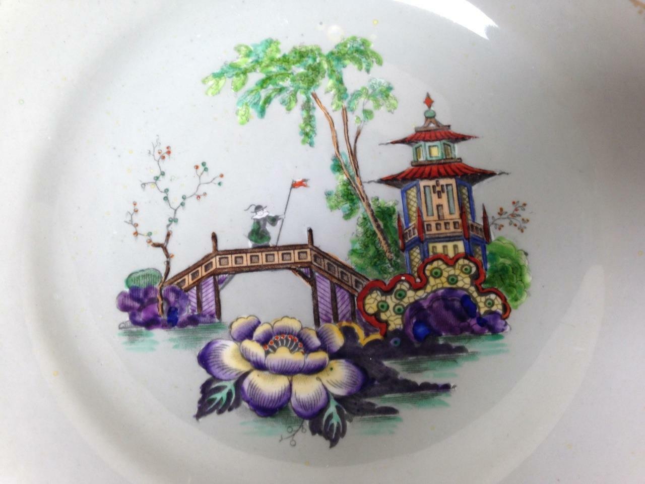 Vintage, Rare, New Chelsea, England, Gaudy Blue Willow, 9.5in Plate