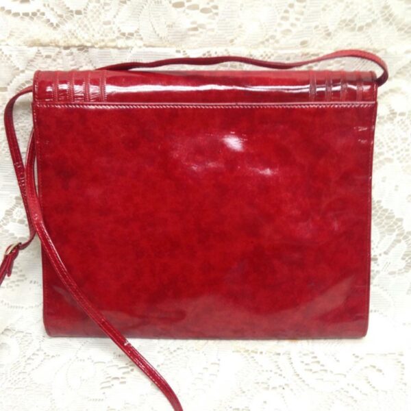 Authentic Fendi Red Patent Leather Clutch-crossbody 10in x 8in x 3in