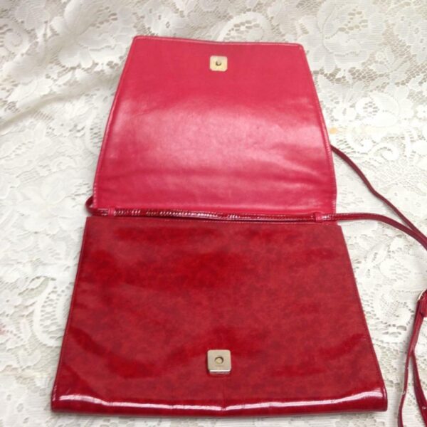 Authentic Fendi Red Patent Leather Clutch-crossbody 10in x 8in x 3in