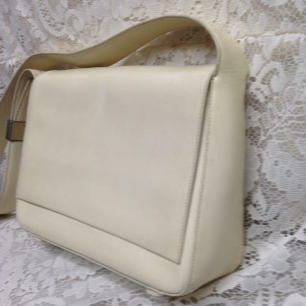 Prada Cream-Beige Leather Shoulder Bag with Tags 10.5 x 8.5 x 3.5