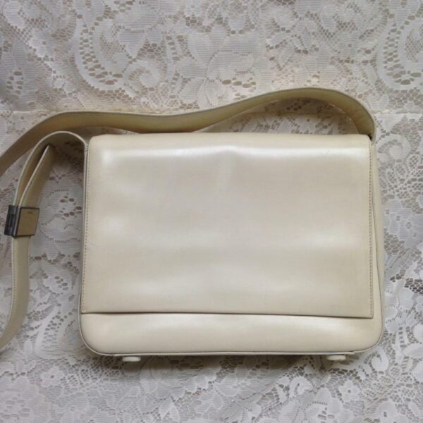 Prada Cream-Beige Leather Shoulder Bag with Tags 10.5 x 8.5 x 3.5