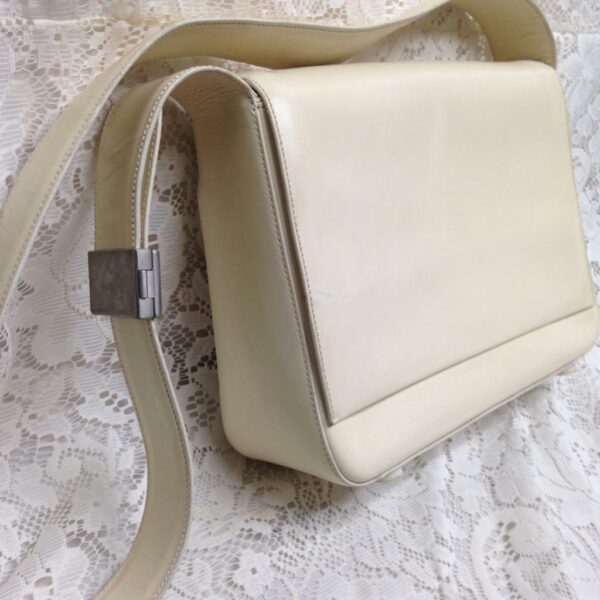 Prada Cream-Beige Leather Shoulder Bag with Tags 10.5 x 8.5 x 3.5