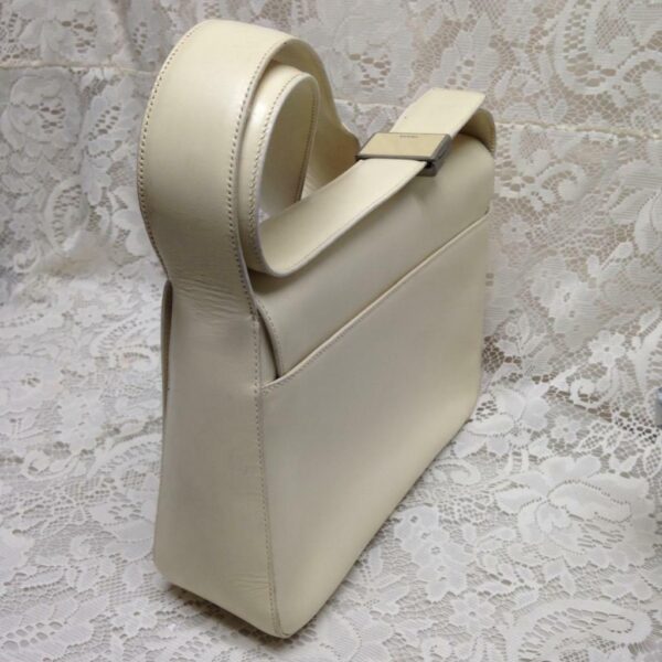 Prada Cream-Beige Leather Shoulder Bag with Tags 10.5 x 8.5 x 3.5