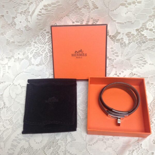 2011 Hermes Kelly Double Tour Leather Bracelet (S) FL-O