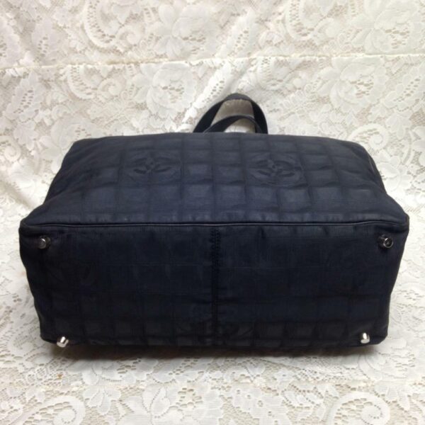 Chanel Travel Line Nylon Black MM Tote 10in H x 13in L x 6in W