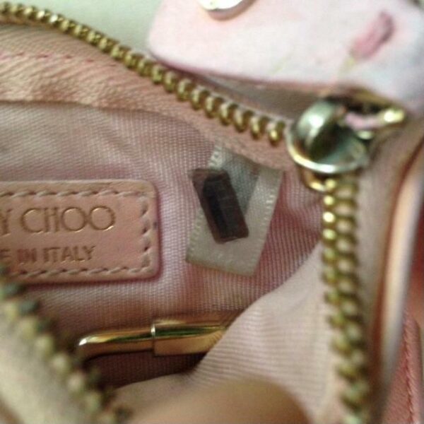 Jimmy Choo Pink Leather-Silver Star Coin-Key Case 4.5in x 3in