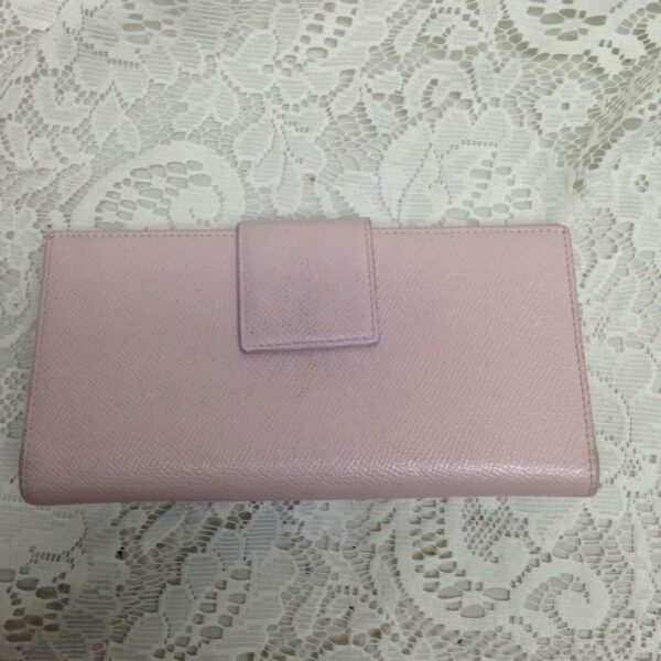 Bulgari Pink Leather Bifold Long Wallet 7.5in x 4in