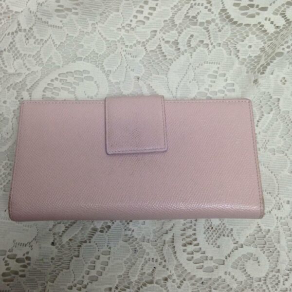 Bulgari Pink Leather Bifold Long Wallet 7.5in x 4in