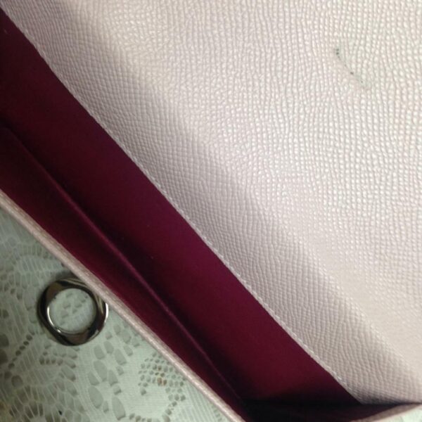 Bulgari Pink Leather Bifold Long Wallet 7.5in x 4in