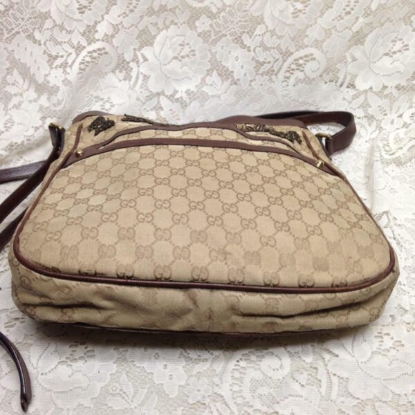 Vintage Gucci Italy, Brown Mono Large Shoulder Bag 14in x 13in x 2.5in