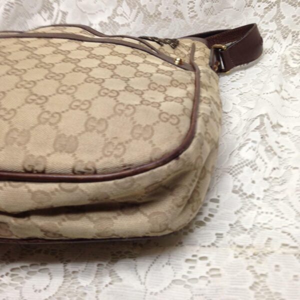 Vintage Gucci Italy, Brown Mono Large Shoulder Bag 14in x 13in x 2.5in