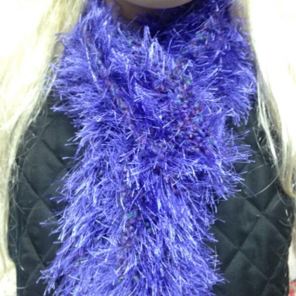 Stunning, Fits All, Purple Knitted Hat and Matching Scarf Set