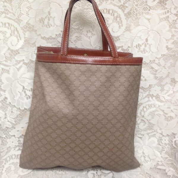 Celine, Paris, Italy Cream Mono Tote Handbag 12in x 11in x 5in