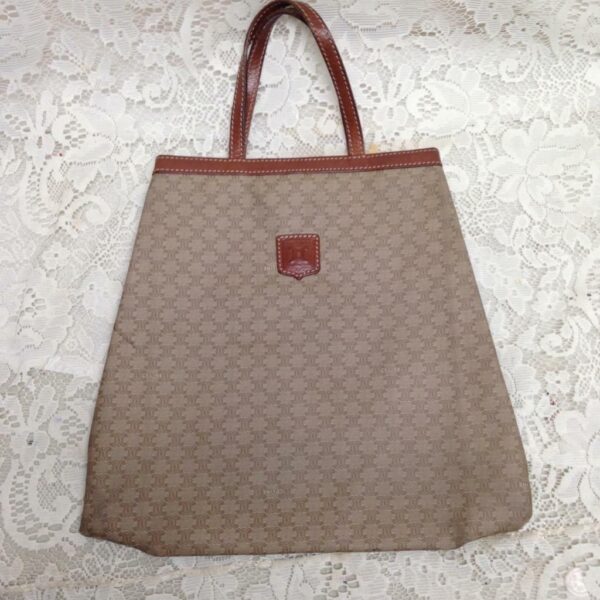 Celine, Paris, Italy Cream Mono Tote Handbag 12in x 11in x 5in