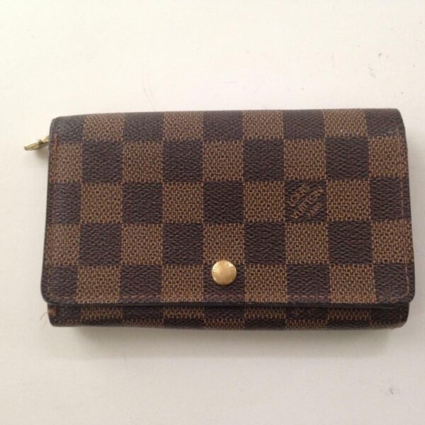 Louis Vuitton, Damier Ebene Tresor Bi-Fold Zip Wallet 5.5in x 4in (MI0917)