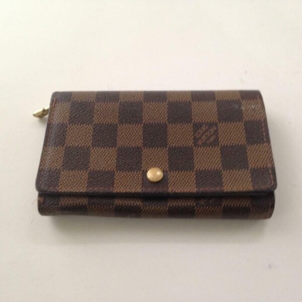 Louis Vuitton, Damier Ebene Tresor Bi-Fold Zip Wallet 5.5in x 4in (MI0917)