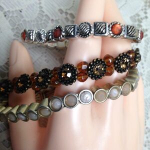 3pc Multi colored Beaded Stretchable Bracelets